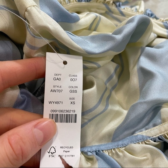 J crew collection ruffle collar top stripes silk twill - Picture 5 of 5